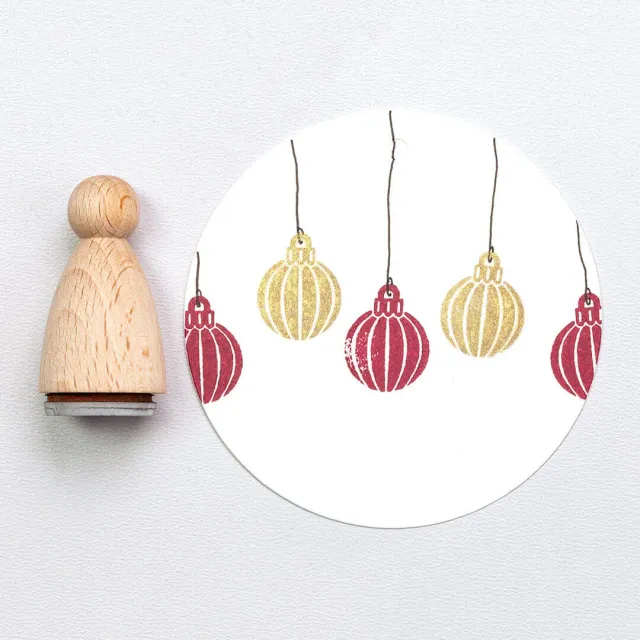 Perlenfischer Bauble Stripes Stempel 20x16 mm