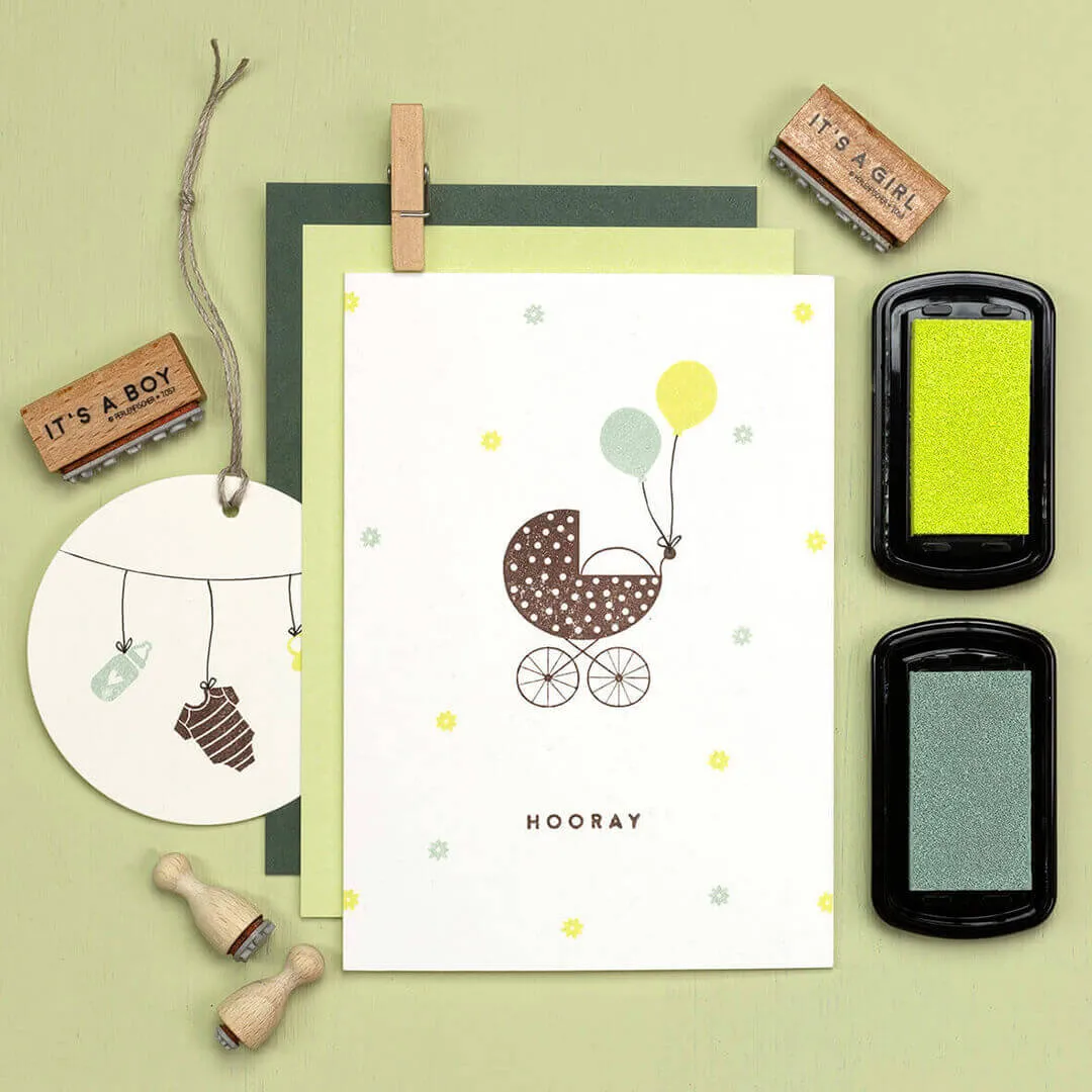 Perlenfischer Hooray Textstempel 3x24 mm Holz