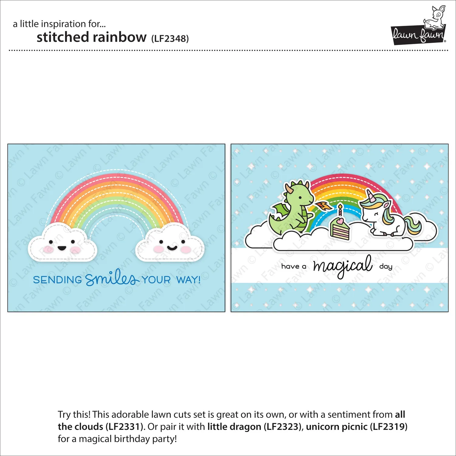 Lawn Fawn Lawn Cuts Stitched Rainbow Stanzschablonen Regenbogen