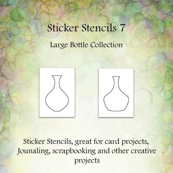Lavinia Stamps Sticker Stencils 7 Schablone Flaschen selbstklebend