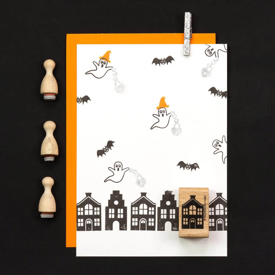 Perlenfischer House 3 Stempel 27x18 mm Hausmotiv