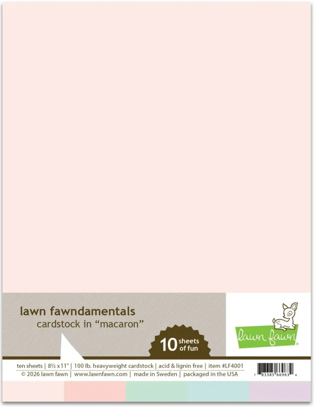 Lawn Fawn Macaron Pack Cardstock Pastell 10 Bogen