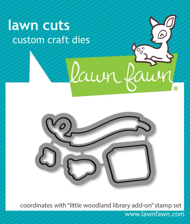 Lawn Fawn Little Woodland Library Add-On Lawn Cuts 4-teilig