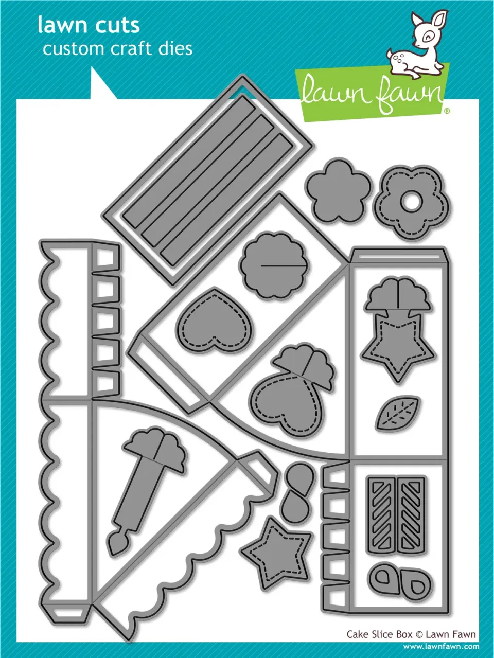 Lawn Fawn Lawn Cuts Cake Slice Box Stanzschablone 8-teilig