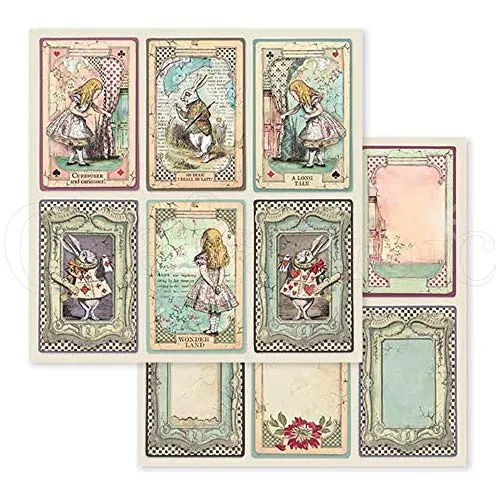 Stamperia Alice SBBL52 Scrapbookpapier 30,5x30,5cm 10 Blatt