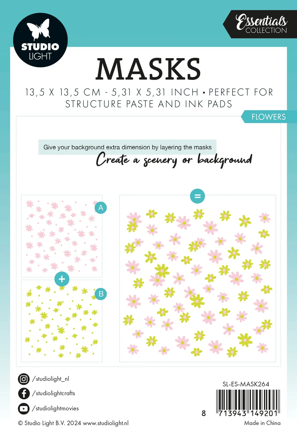 Studio Light Essentials Flowers Schablone 135x135