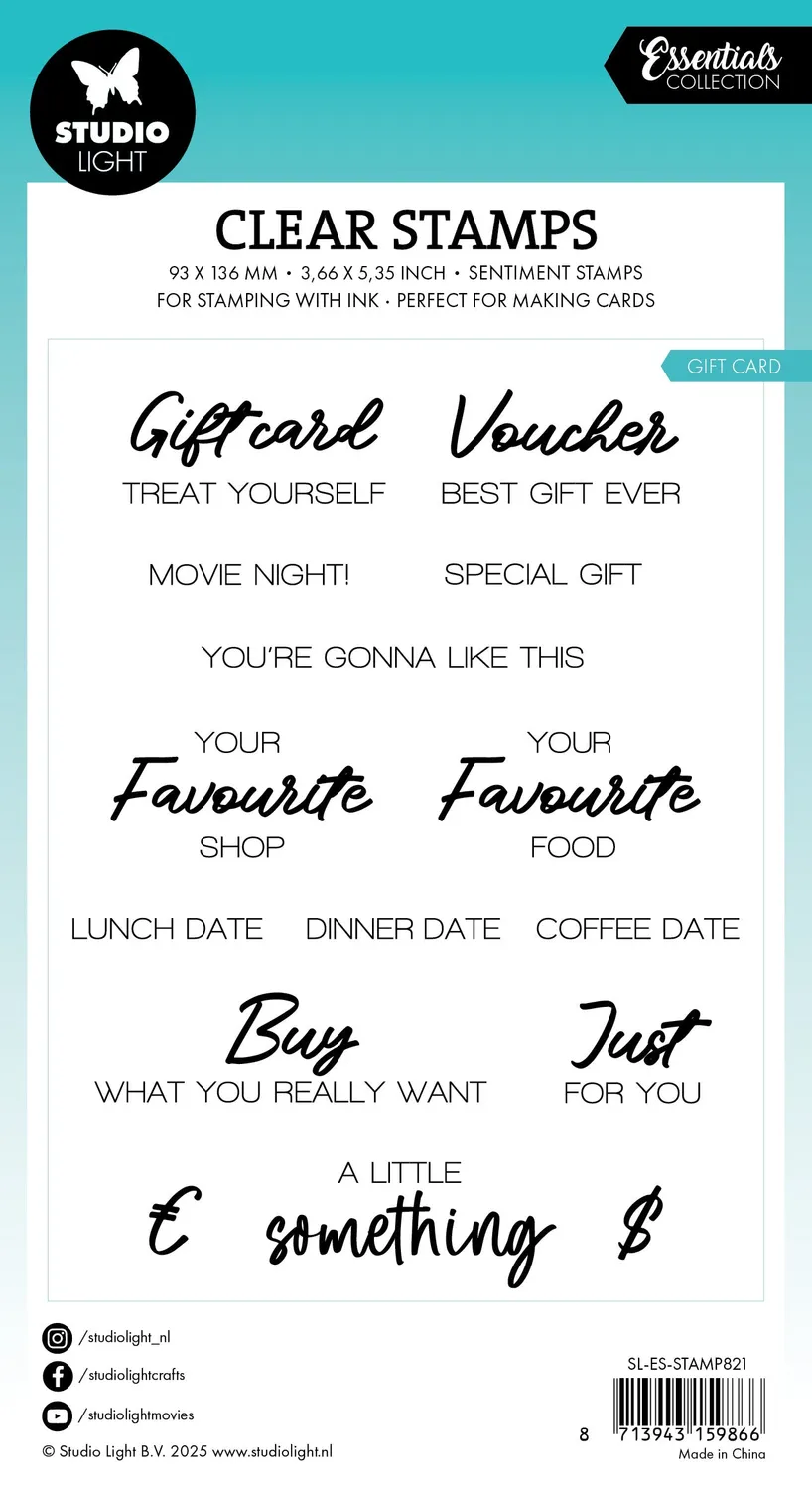 StudioLight Essentials Gift Card Stempel Geschenkkarte