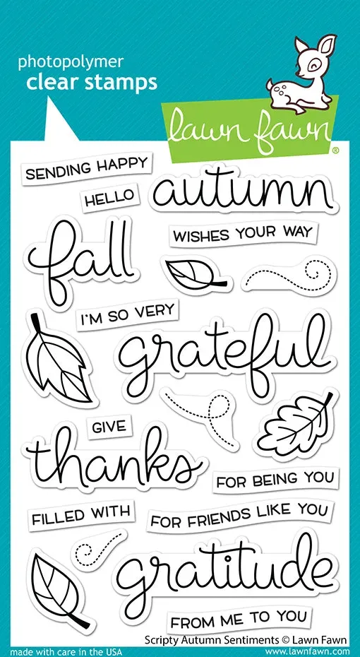 Lawn Fawn Scripty Autumn Sentiments LF2662 Stempelset Herbst