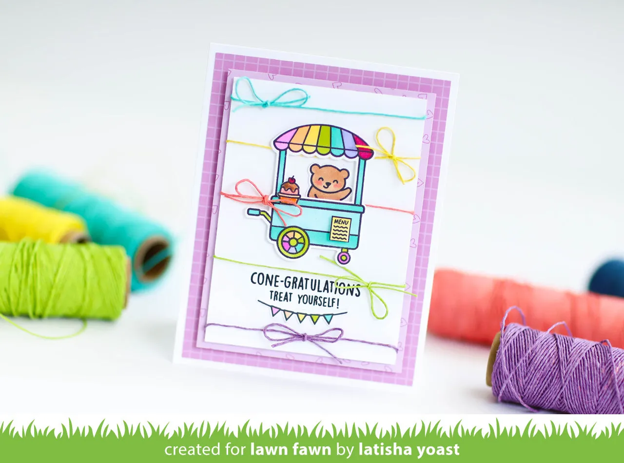 Lawn Fawn Treat Cart Sentiment Stempelset Add-On