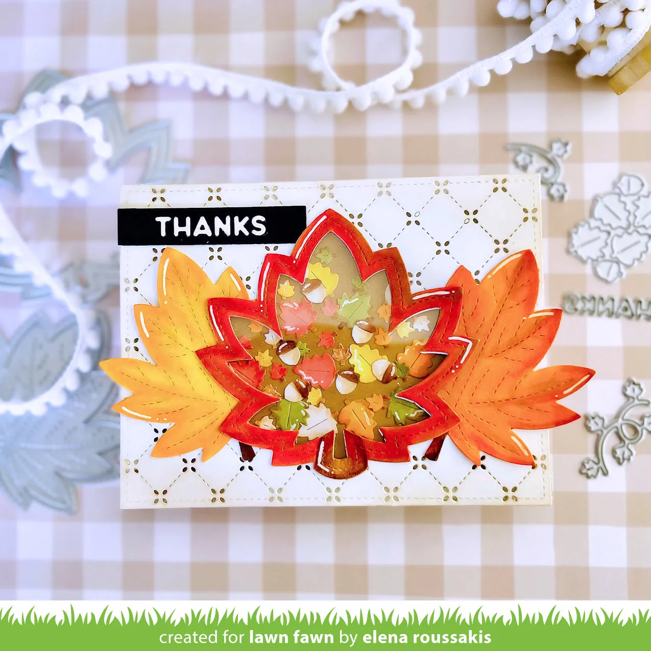 Lawn Fawn Outside In Stitched Maple Leaf Stanze 3-teilig