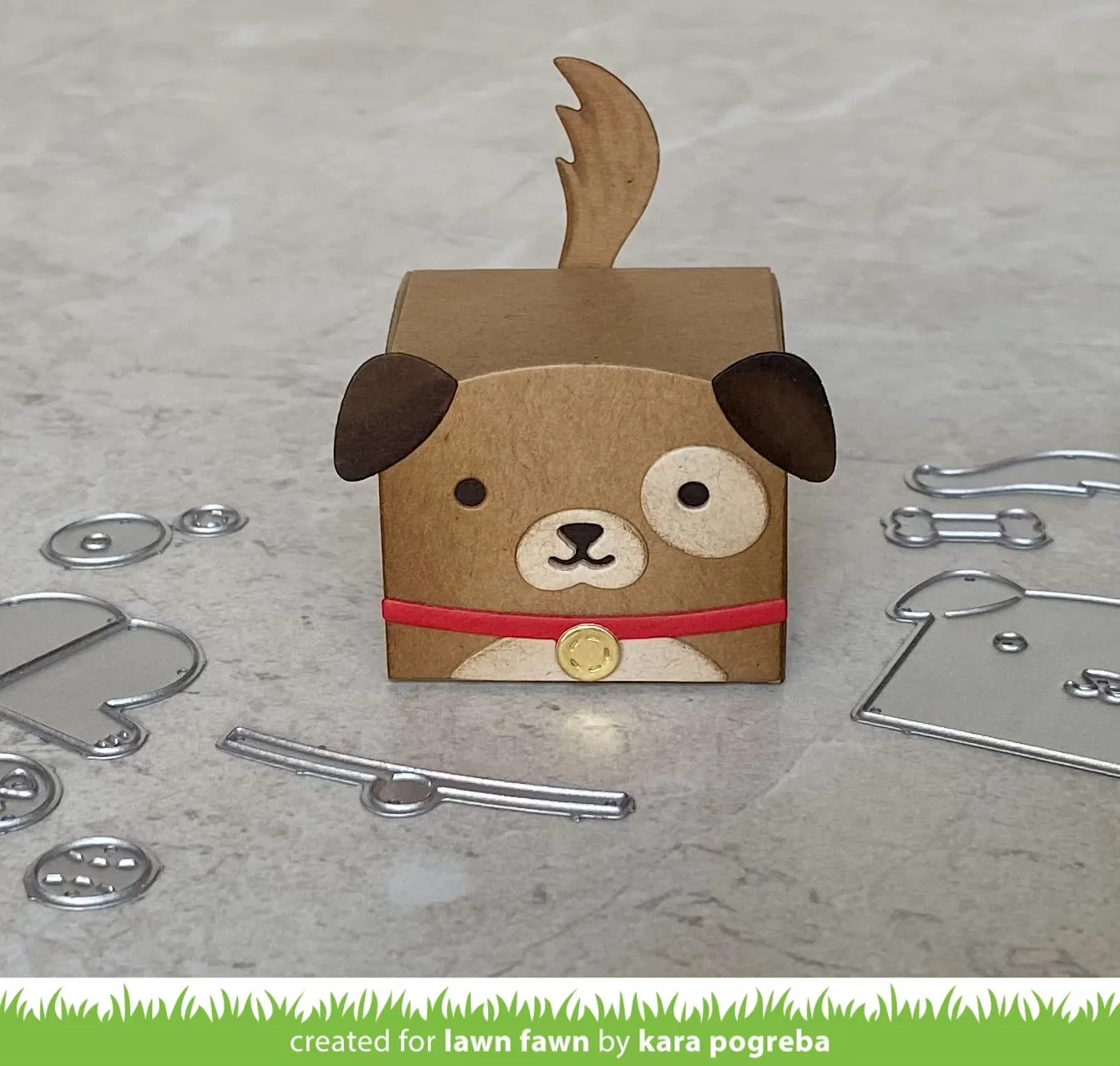 Lawn Fawn Tiny Gift Box Dog Add-On Stanze LF2887