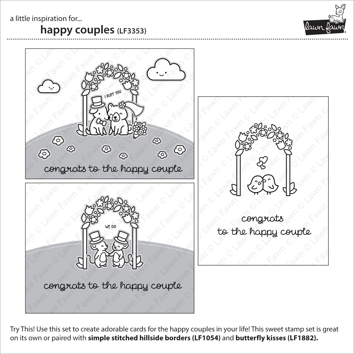 Lawn Fawn Happy Couples Clear Stamps Hochzeitstiere