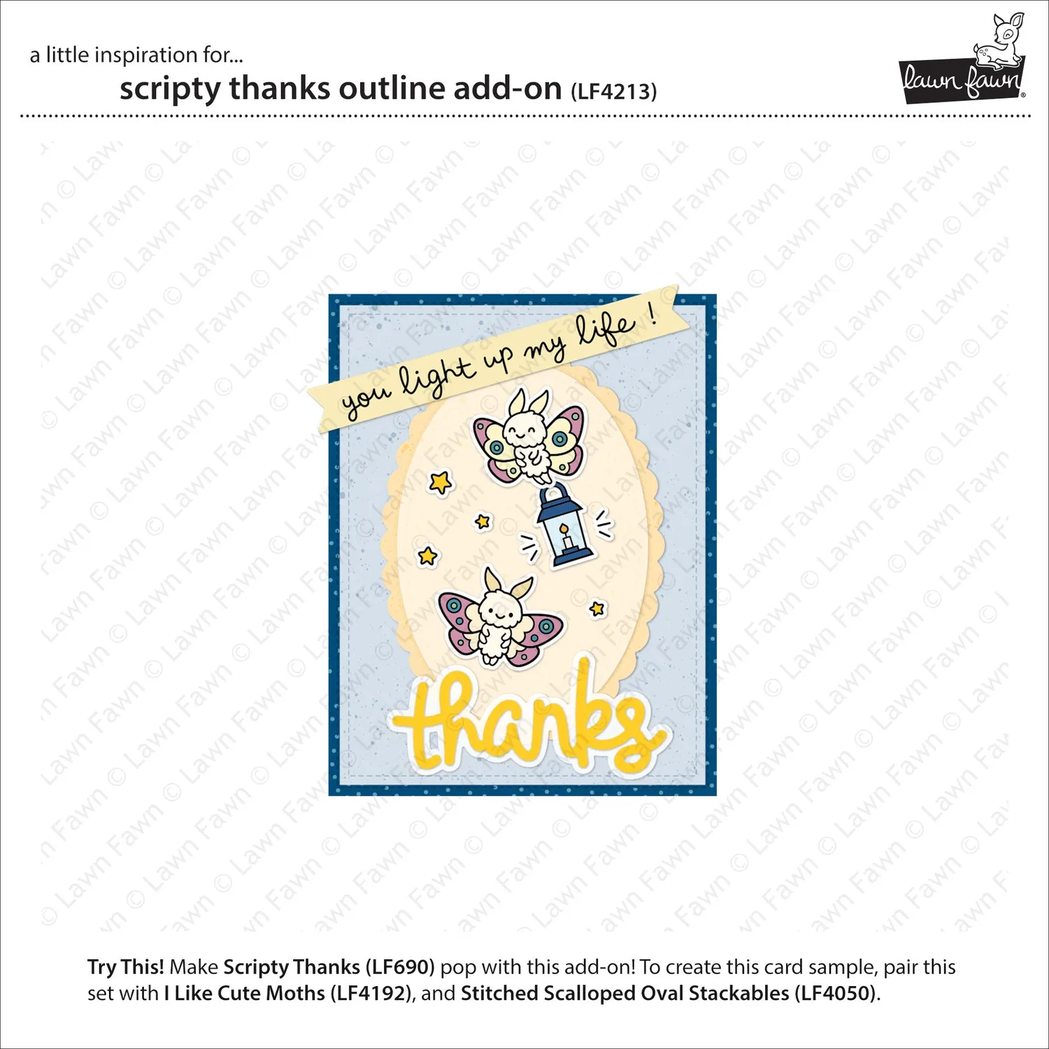 Lawn Fawn Scripty Thanks Outline Add-On Stanzschablone Danke