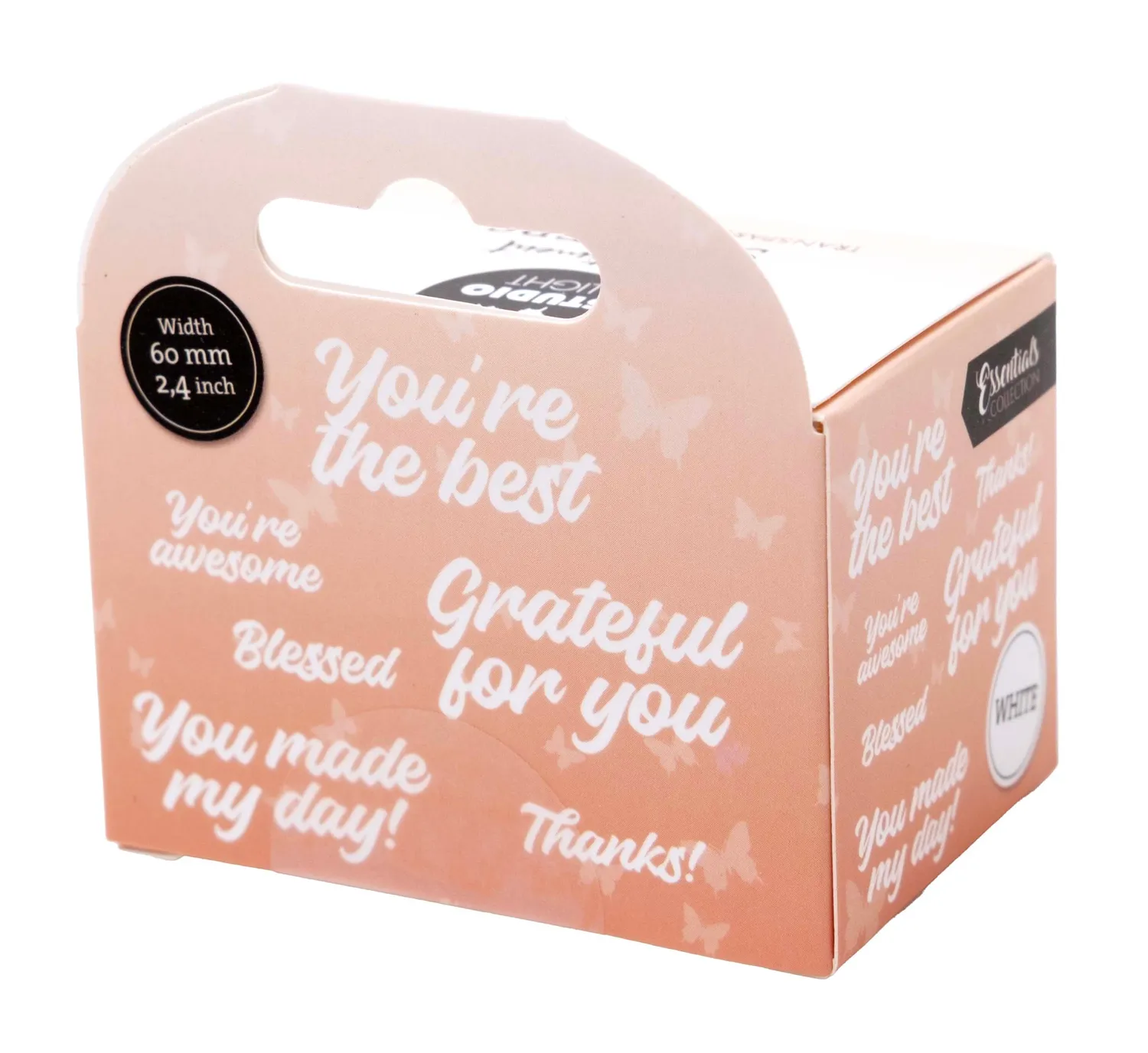 StudioLight Essentials Sticker Thanks White Clear 5 Meter transparent