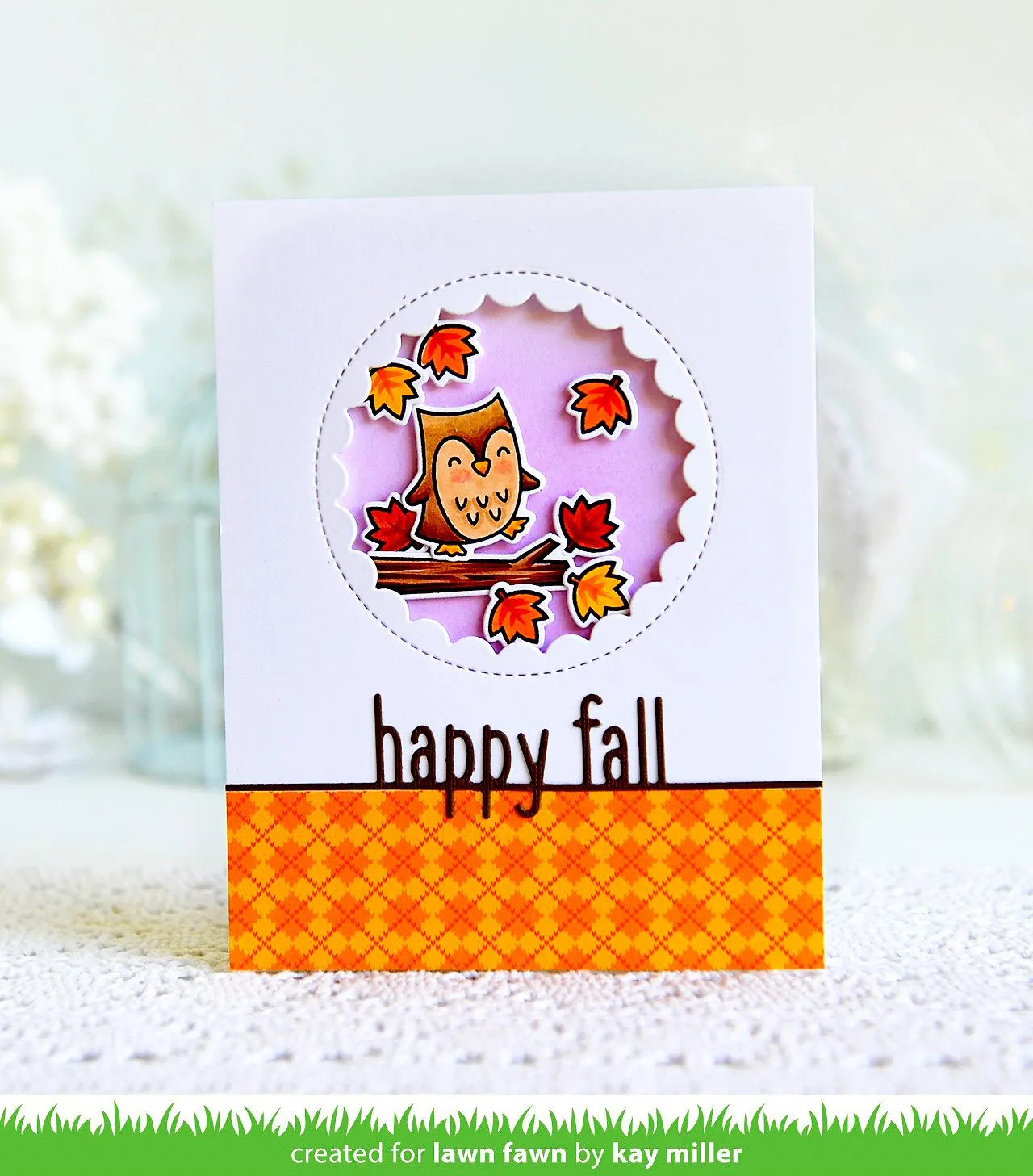 Lawn Fawn Happy Fall Line Border Stanzschablone Herbstschriftzug