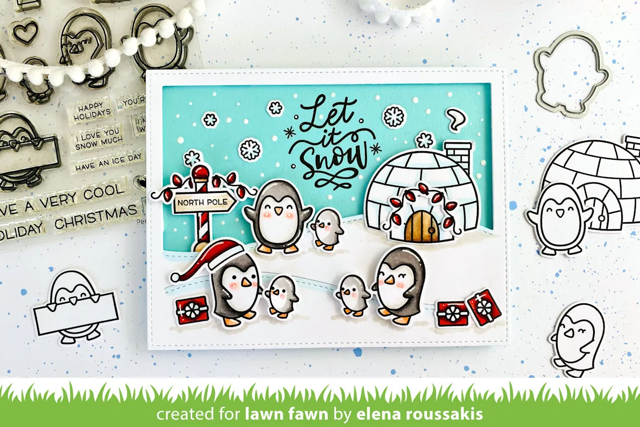Lawn Fawn Penguin Party Stempelset Pinguin Weihnachten