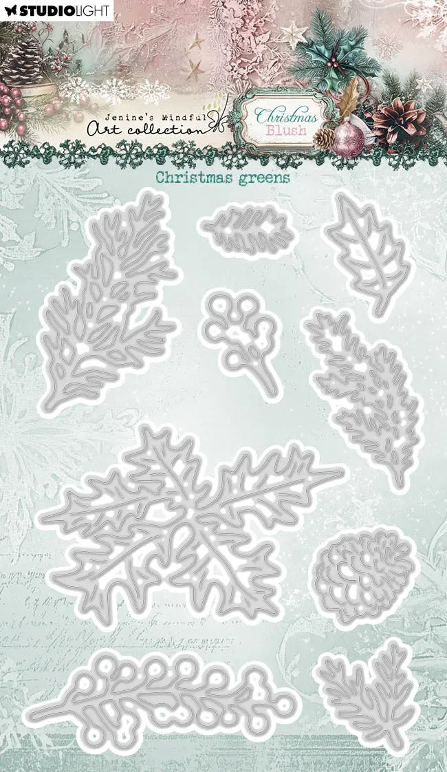 Jenine's Mindful Art Christmas Blush Stanzschablone Greens