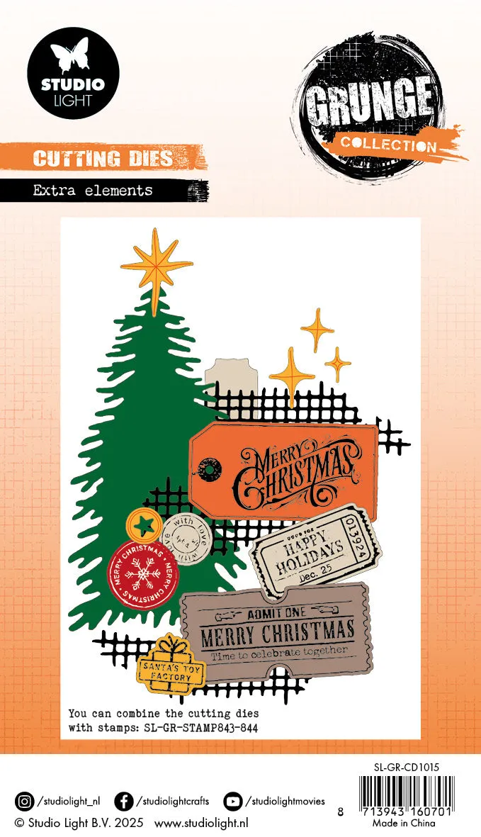 Studio Light Grunge Stanzschablone Extra Elements Christmas
