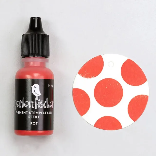 Perlenfischer Pigment Stempelfarbe Refill Rot 14 ml