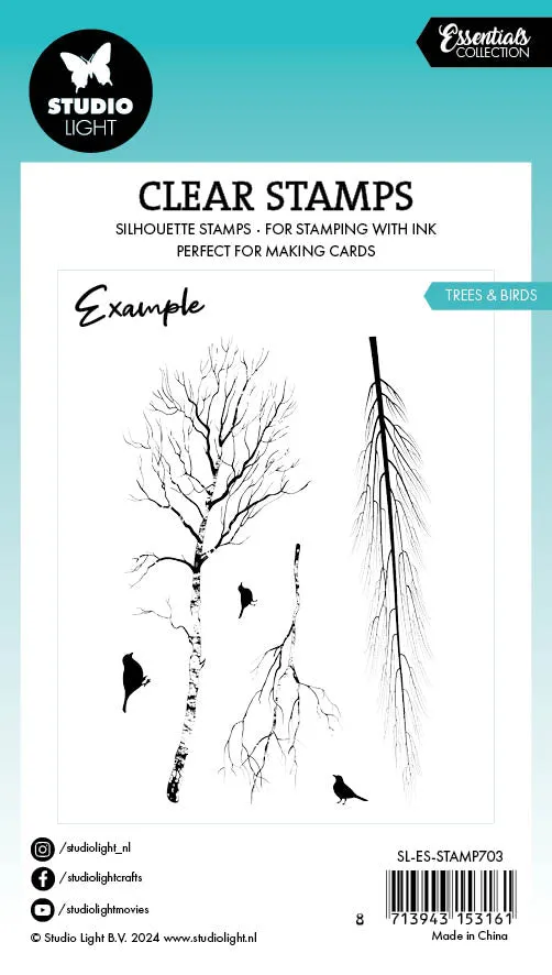 StudioLight Essentials Trees & Birds Clear Stamp 62 x 93 mm