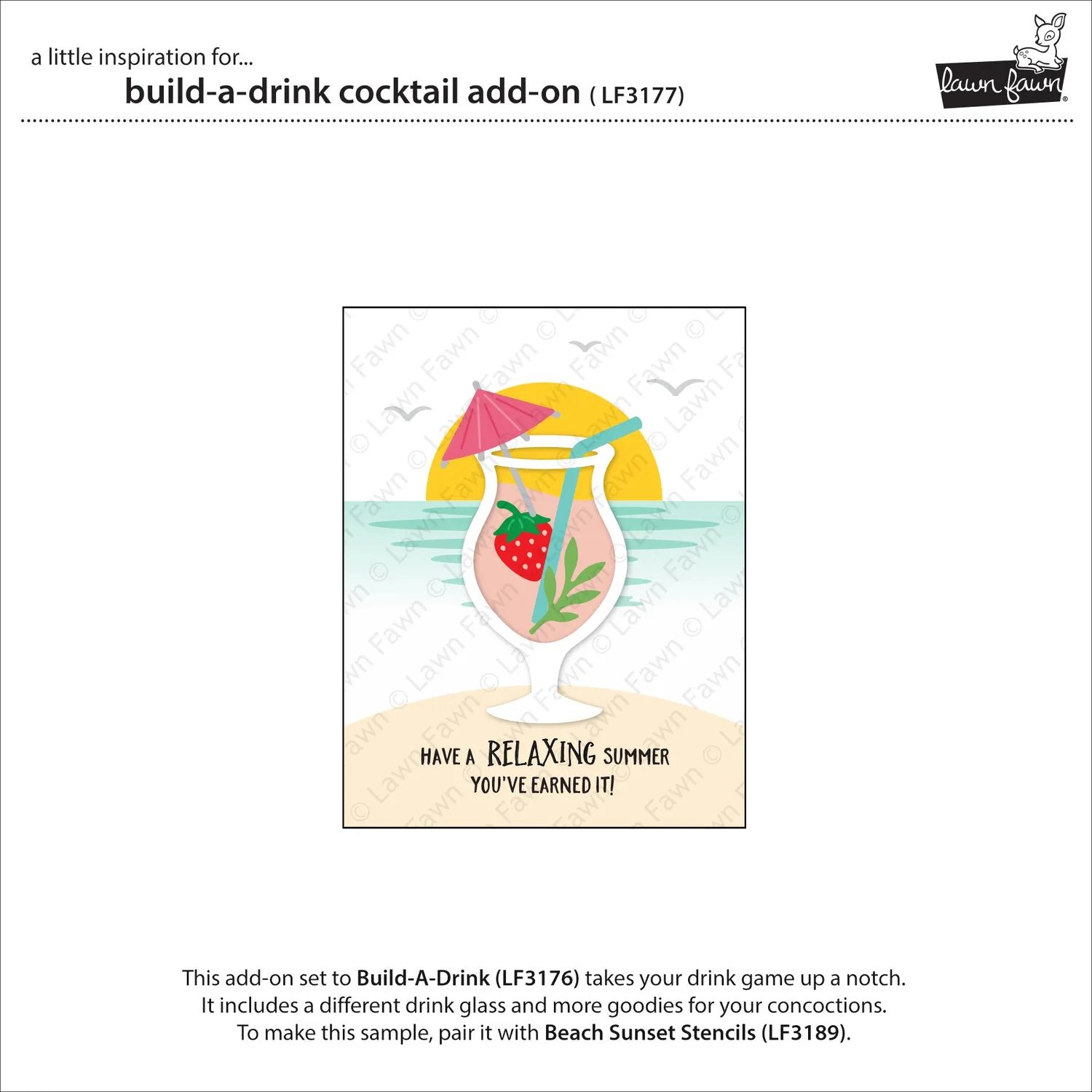 Lawn Fawn Build-A-Drink Cocktail LF3177 Stanzen