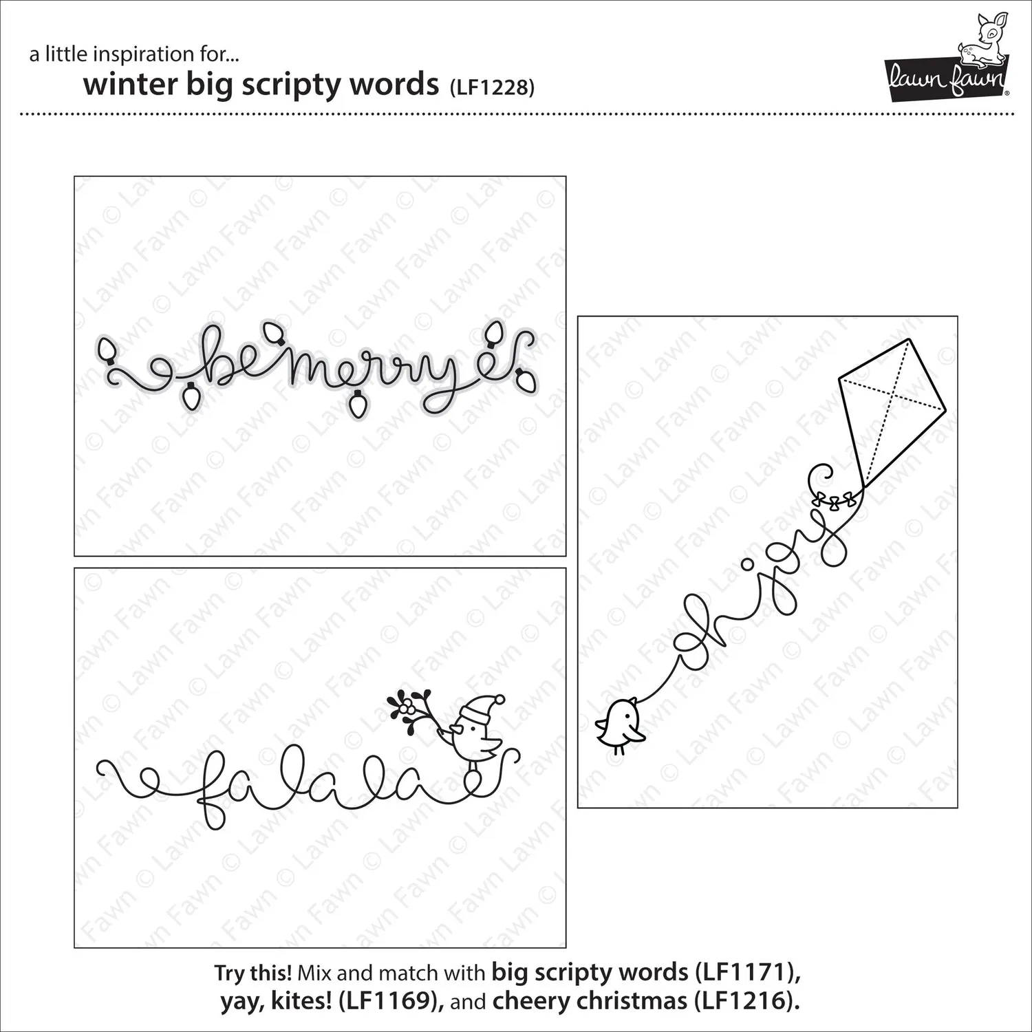 Lawn Fawn Winter Big Scripty Words Stempel 2 Motive