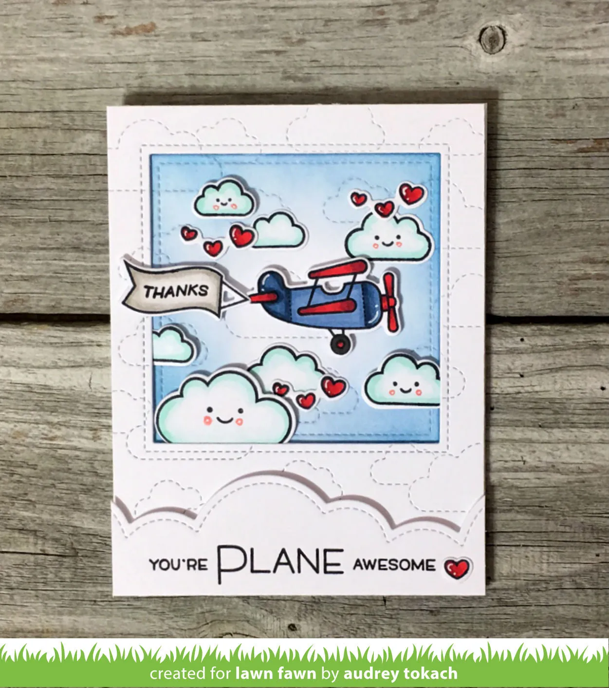 Lawn Fawn Stitched Cloud Backdrop LF1423 Stanzschablone