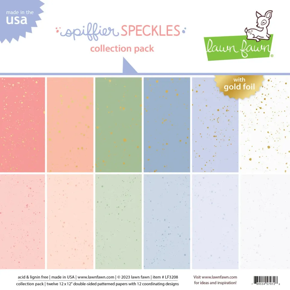 Lawn Fawn Spiffier Speckles Designpapier 12er Pack