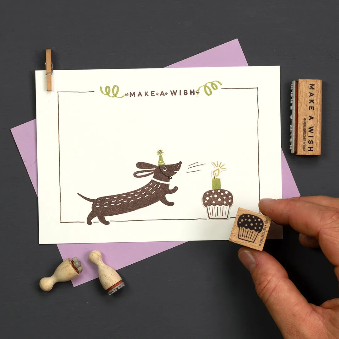 Perlenfischer Muffin Stempel 18x18 mm Geburtstag