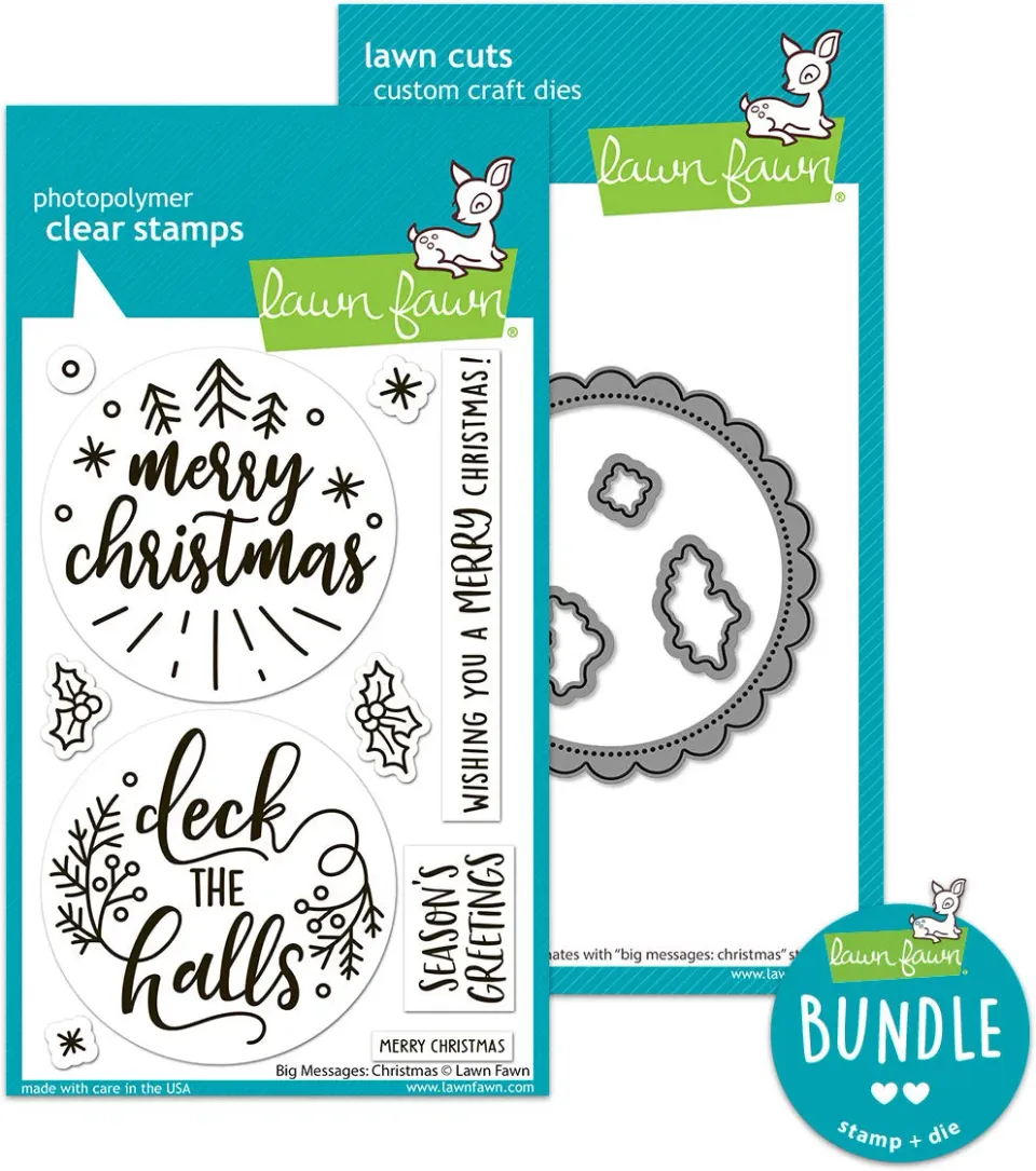 Lawn Fawn Big Messages Christmas Stempel Stanzen Bundle Winter