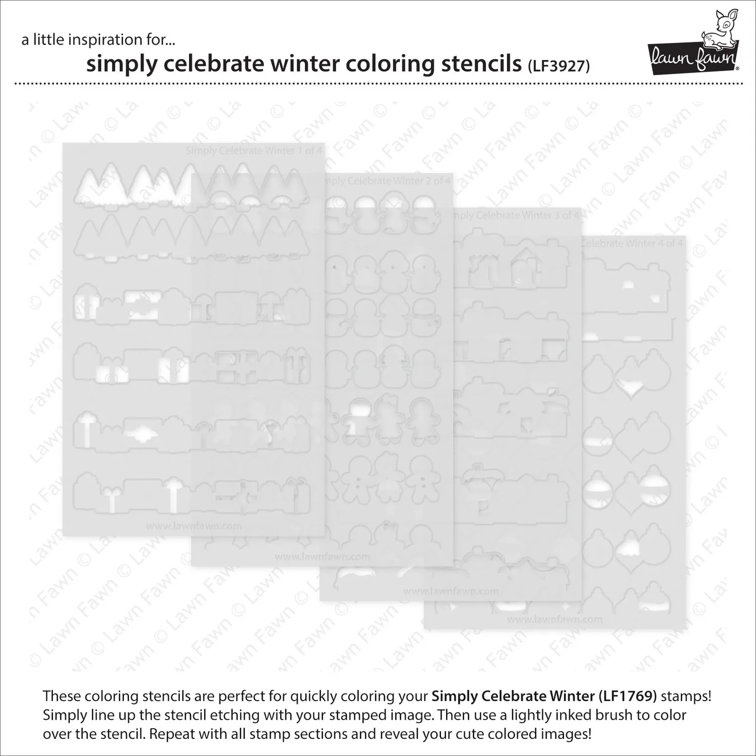 Lawn Fawn Simply Celebrate Winter Schablone 4-teilig