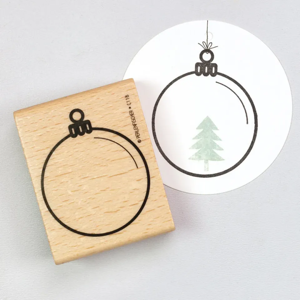 Perlenfischer Weihnachtskugel XL Stempel 55x46 mm