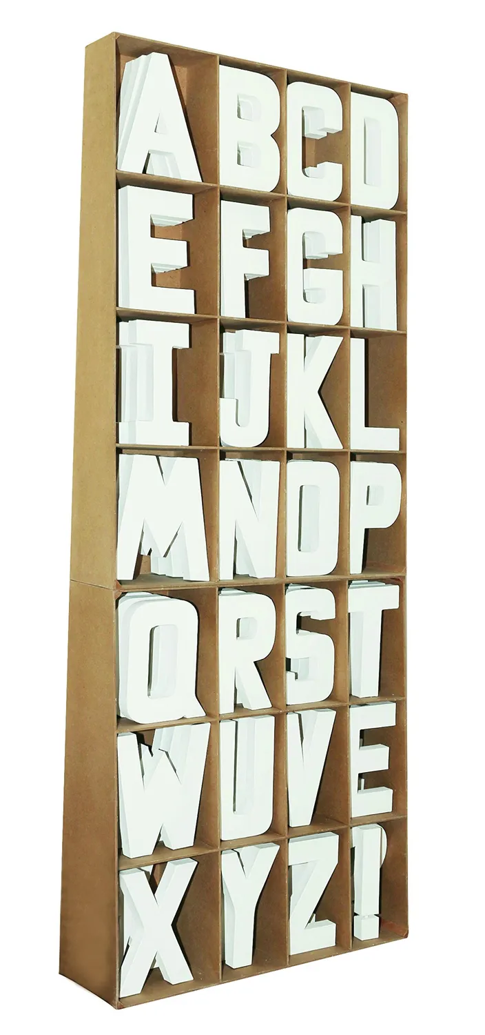 Décopatch AC703C Pappmaché-Buchstabe D 20,5 cm weiß