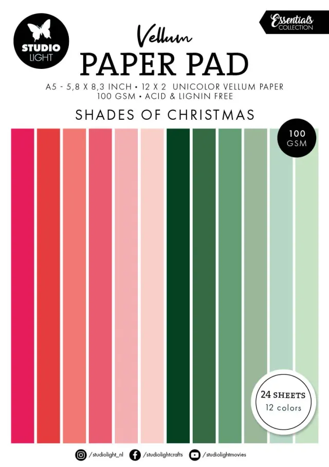 StudioLight Essentials Shades of Christmas Vellumblock 36 Blatt