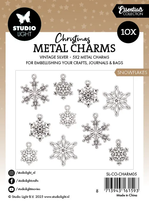 StudioLight Essentials Charms Metall Schneeflocken 10 Stück
