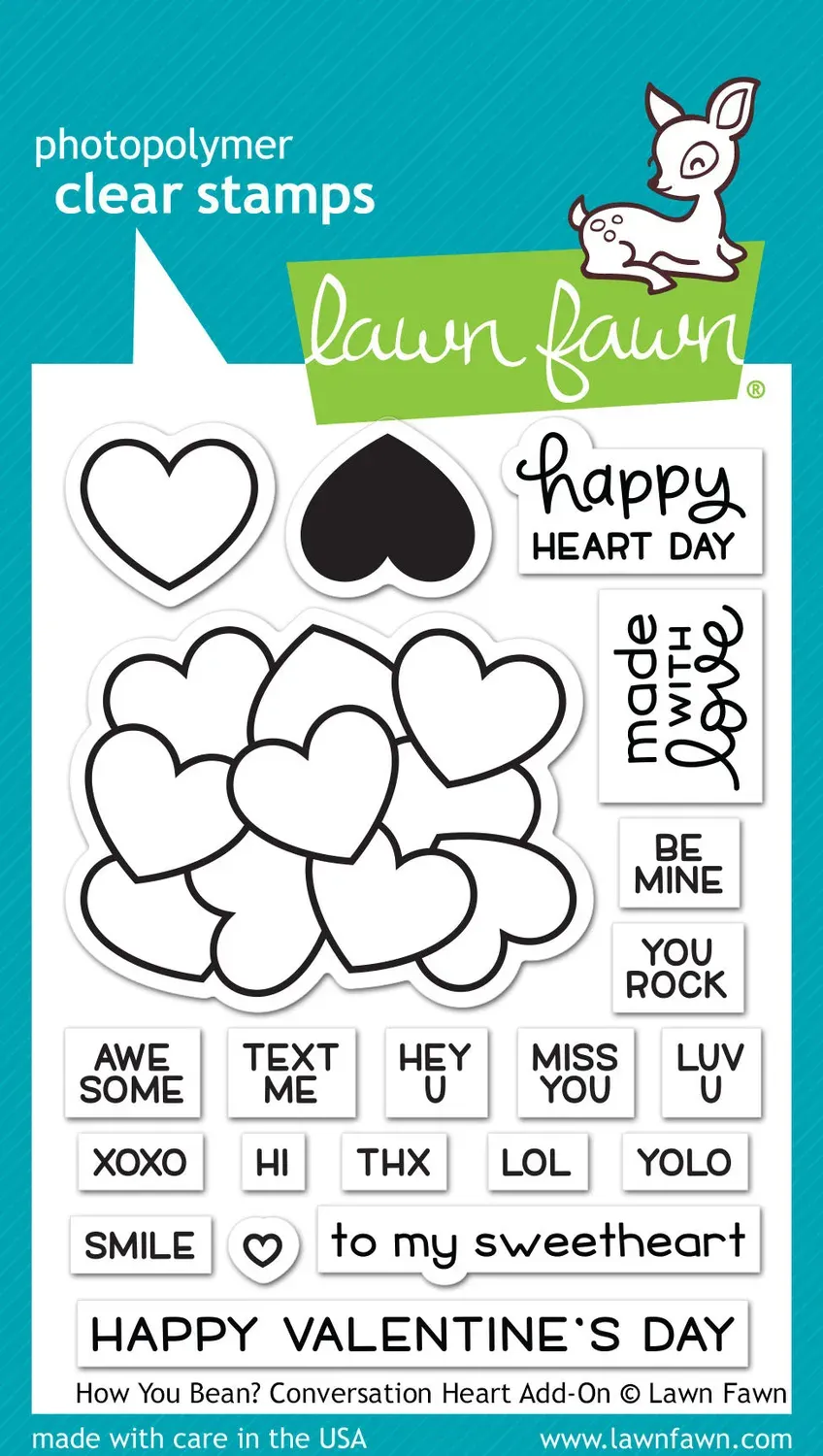 Lawn Fawn How You Bean Conversation Heart Stempelset