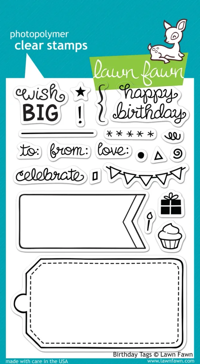 Lawn Fawn Birthday Tags LF663 Klartextstempel Geburtstag