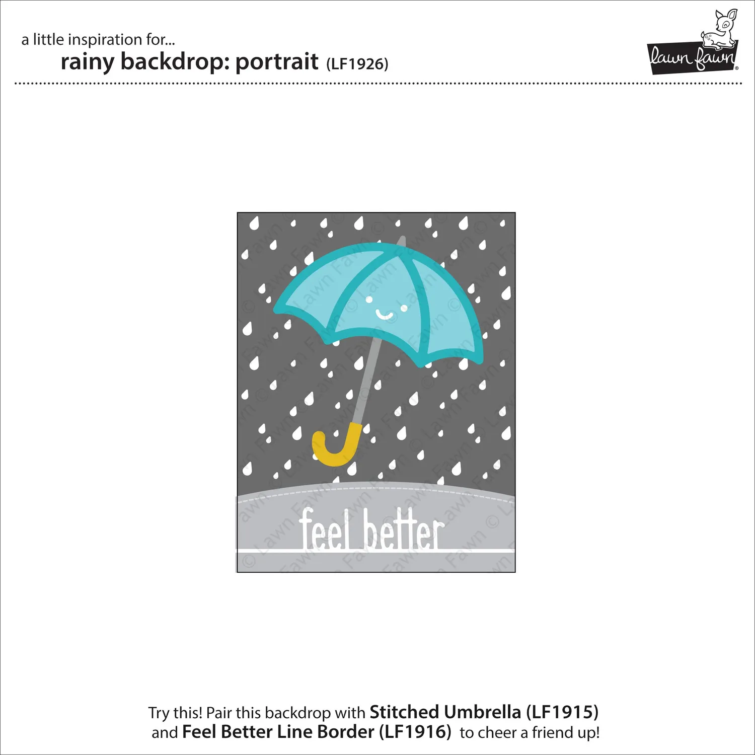 Lawn Fawn Rainy Backdrop Portrait Stanzen Regen 10,8x14cm