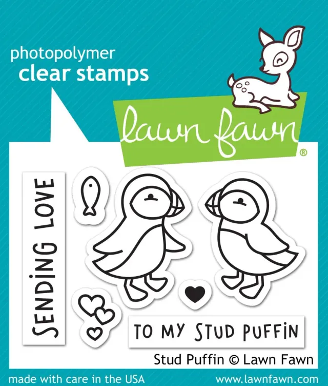 Lawn Fawn Stud Puffin LF2169 Stempelset Valentinstag