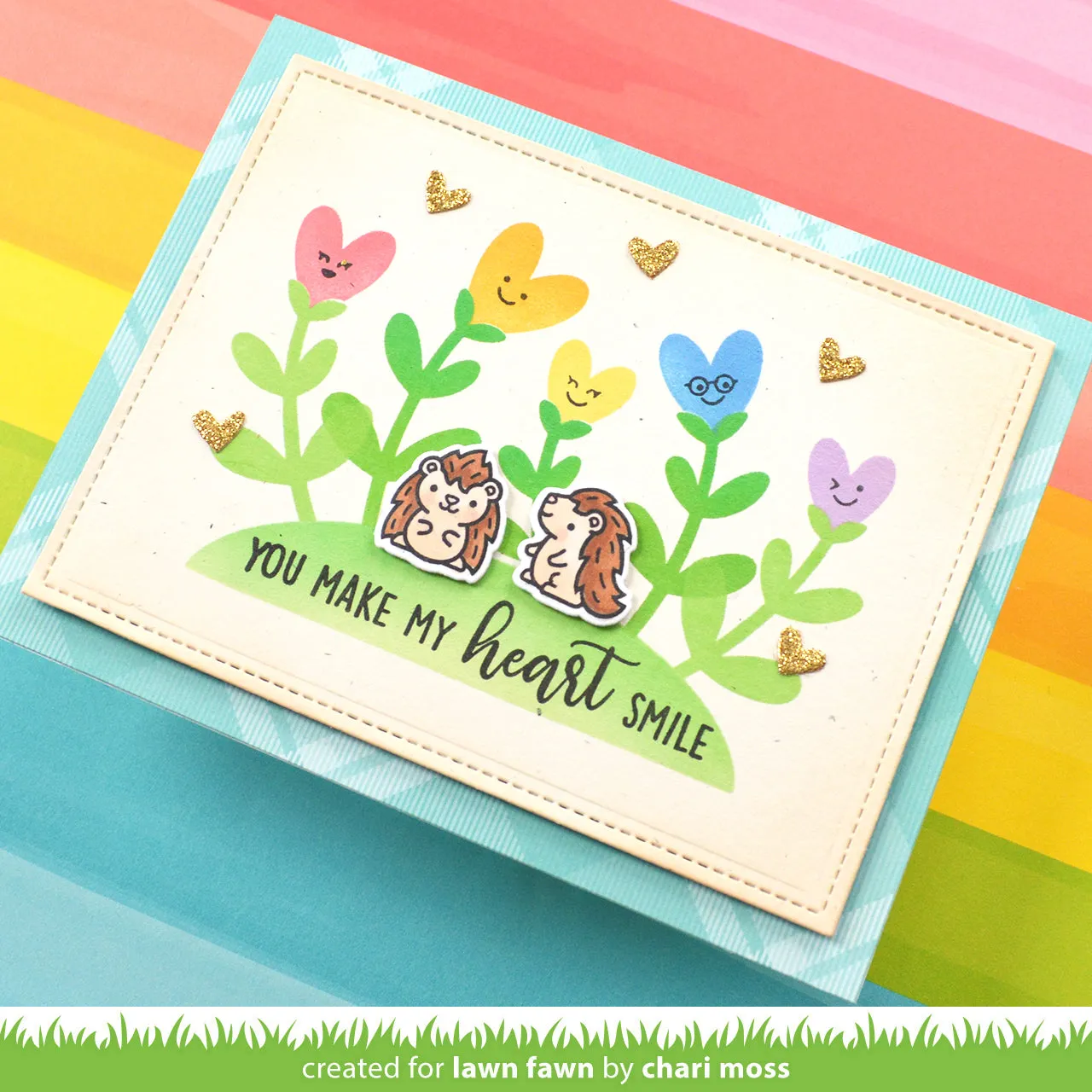 Lawn Fawn Heart Garden Schablone 15x15cm Blumen