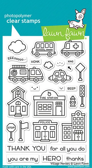 Lawn Fawn Village Heroes Stempelset Helfer