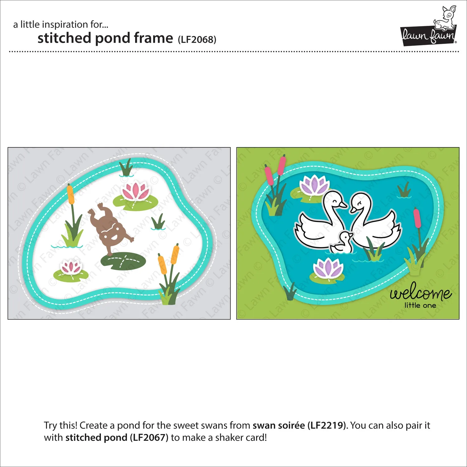 Lawn Fawn Stitched Pond Frame Lawn Cuts Stanzen Teich