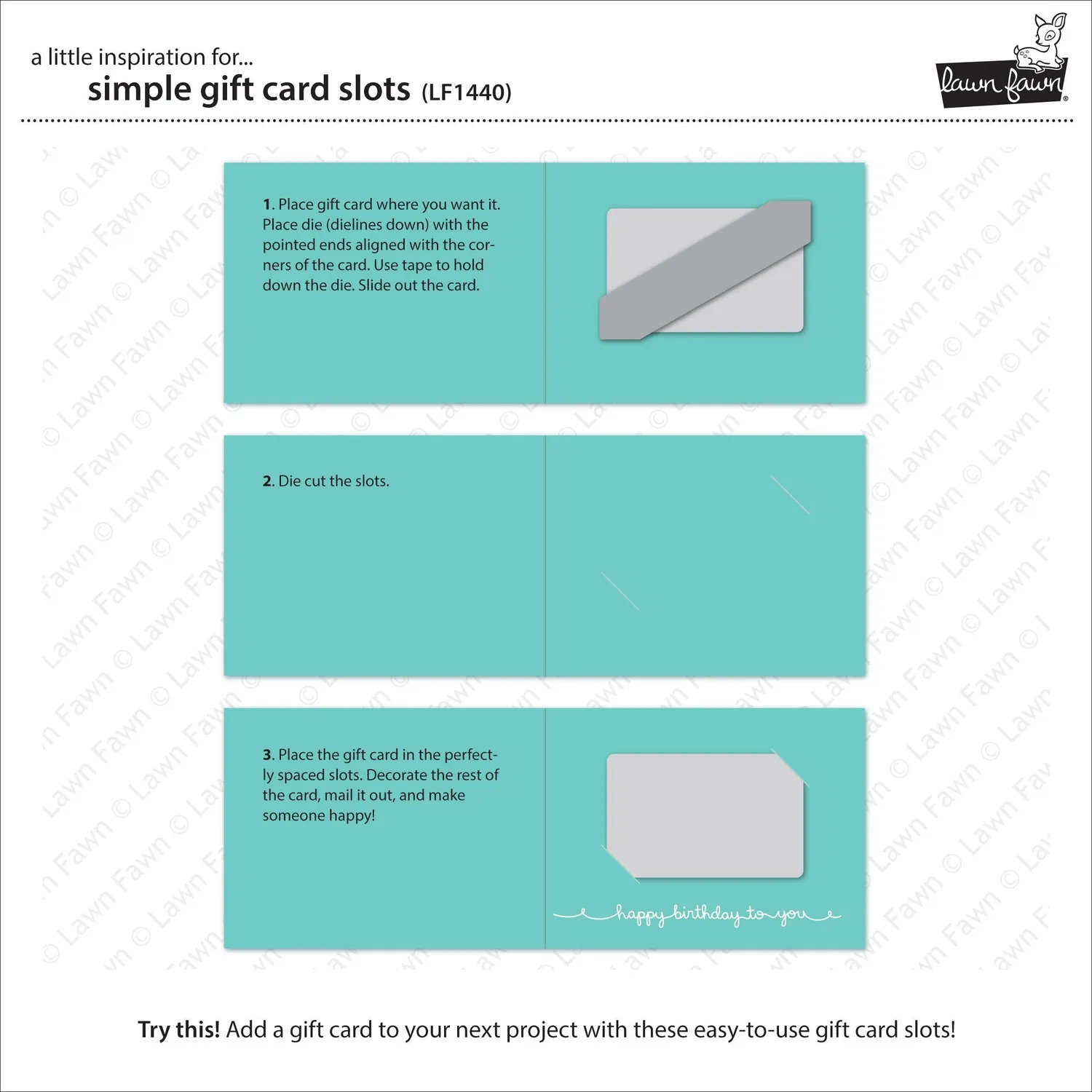 Lawn Fawn Simple Gift Card Slots Stanzschablonen 2-teilig
