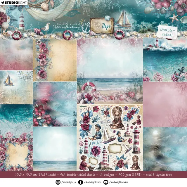 Jenine's Mindful Art Tide of Hope Paper Pad 12 Blatt