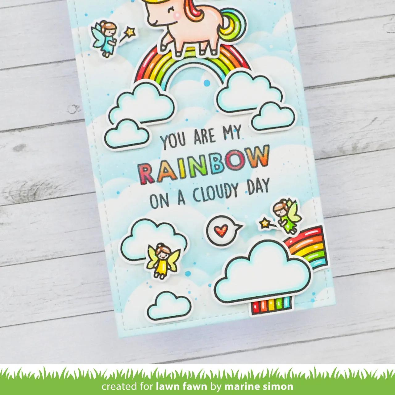 Lawn Fawn My Rainbow Clear Stamps Regenbogen Einhorn