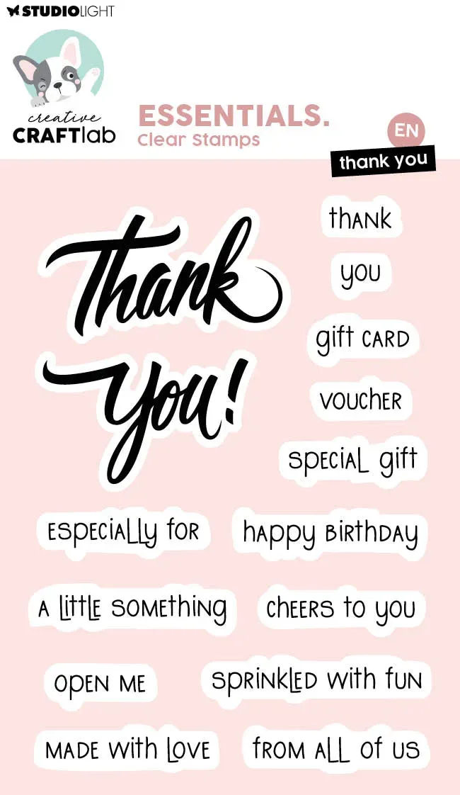 Creative Craftlab Essentials Thank you Clear Stempel Danke