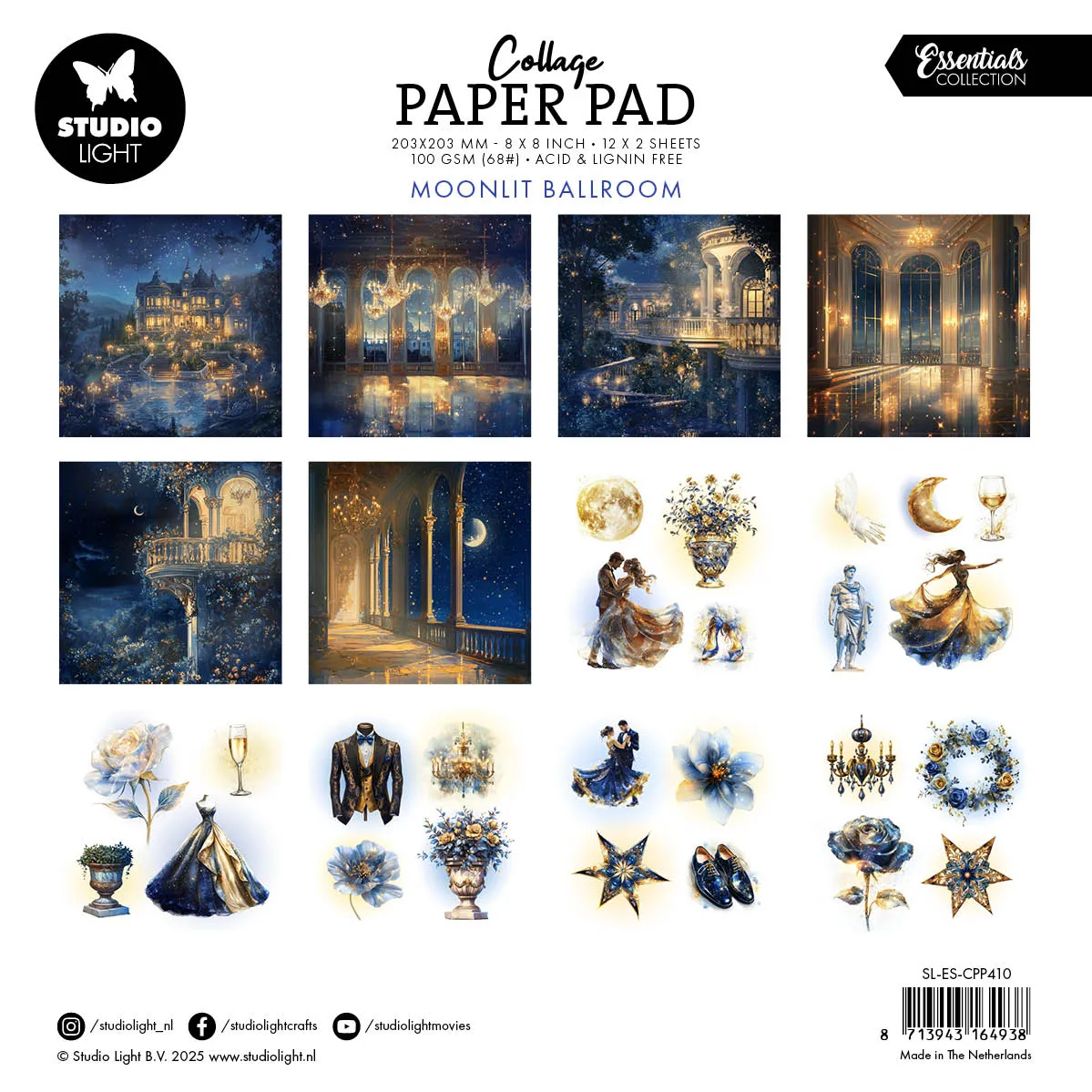 Studio Light Essentials Moonlit Ballroom Collage Paper Pad 24 Blatt
