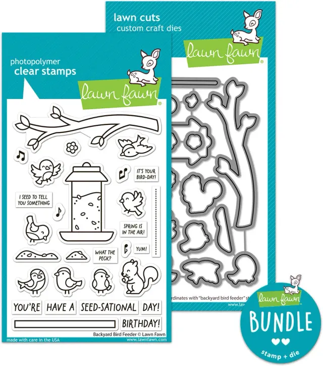 Lawn Fawn Backyard Bird Feeder Stempel Stanzen Bundle