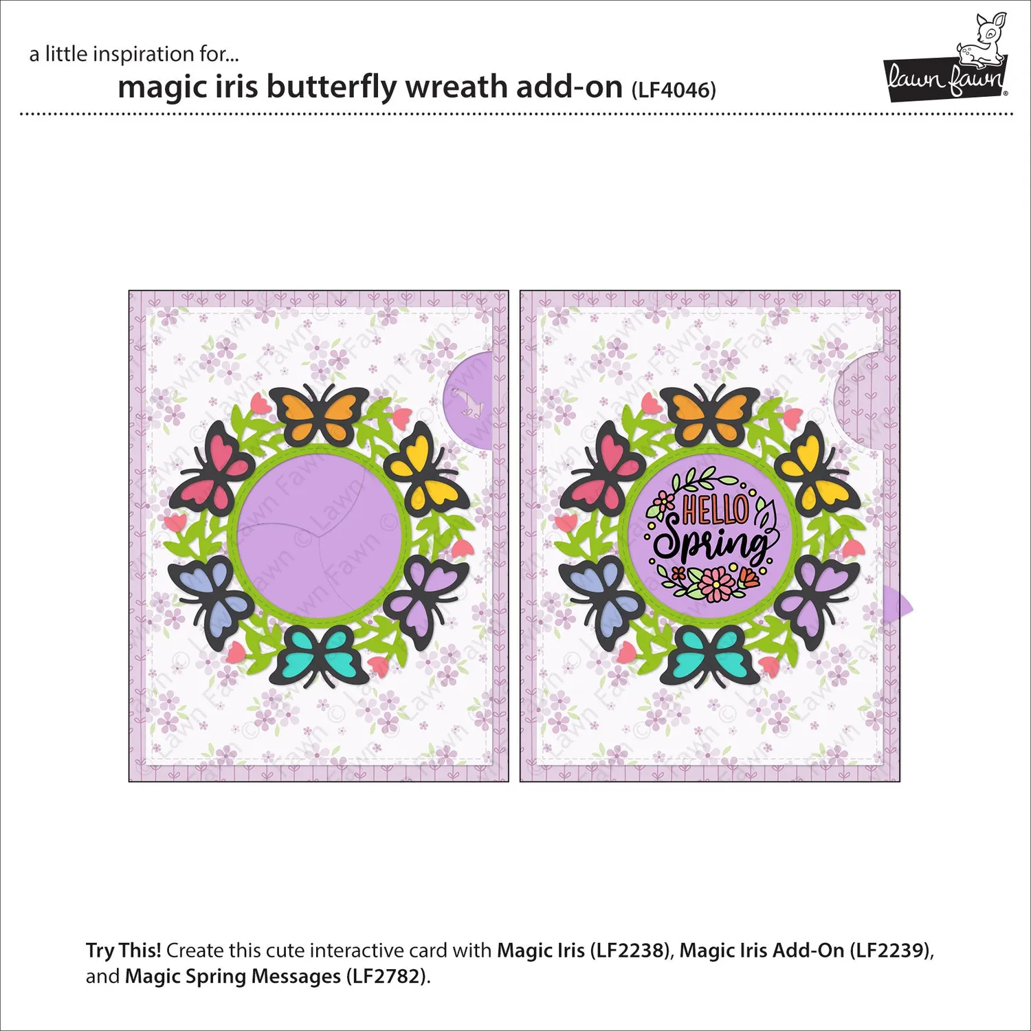 Lawn Fawn Magic Iris Butterfly Wreath LF4046 Stanze