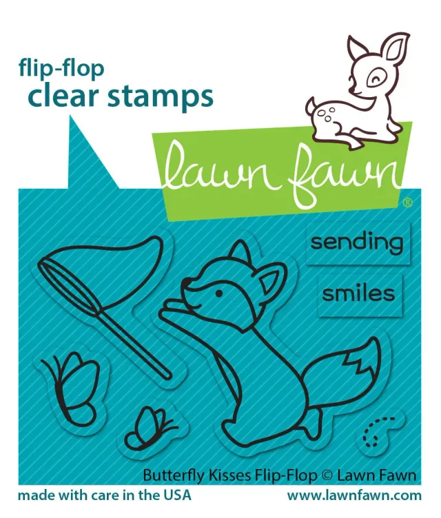Lawn Fawn Butterfly Kisses Flip-Flop Clear Stamps Fuchs